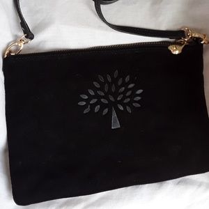 Black Suede Mulberry Crossbody Bag